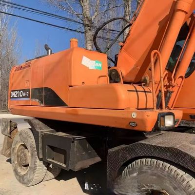 Doosan 210w-7 Digger Excavator Roda Digger 115kW Untuk Industri Pertambangan