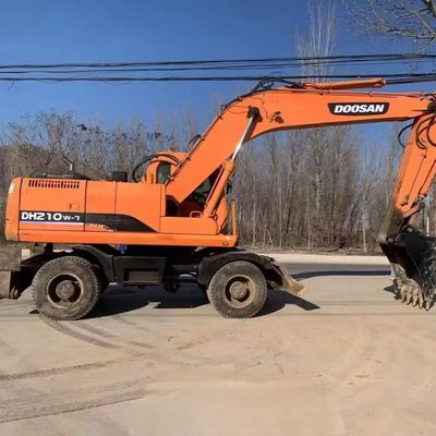 Doosan 210w-7 Digger Excavator Roda Digger 115kW Untuk Industri Pertambangan