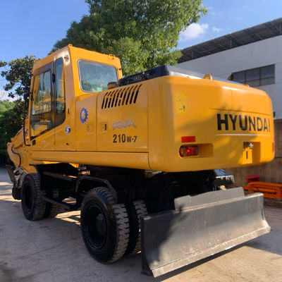 HYUNDAI 210W-7 Excavator Roda Lama, Peralatan Konstruksi Digunakan 124KW Untuk Pertambangan