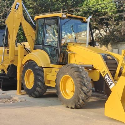 74.6kW JCB 4CX Loader bekas Kuning 4378kg Lift Hand Backhoe Loader Roda Bergerak