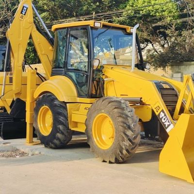 74.6kW JCB 4CX Loader bekas Kuning 4378kg Lift Hand Backhoe Loader Roda Bergerak