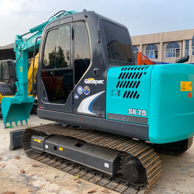 7000 Kg Hydraulic Digger Kobleco Sk75 41kw Digger Untuk Konstruksi