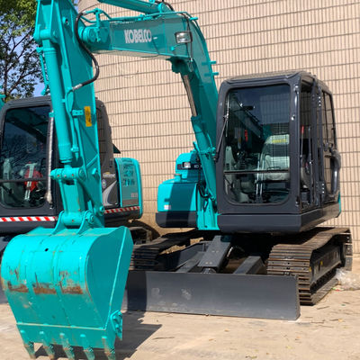 7000 Kg Hydraulic Digger Kobleco Sk75 41kw Digger Untuk Konstruksi