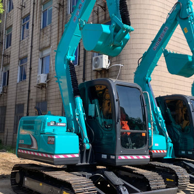 7000 Kg Hydraulic Digger Kobleco Sk75 41kw Digger Untuk Konstruksi