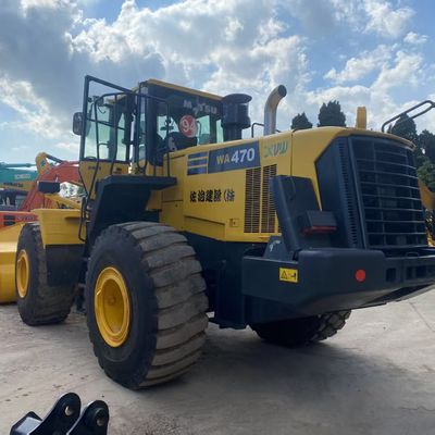Pekerjaan Konstruksi Digunakan Komatsu WA470 Loader 204kW Pendingin Air Loader 2nd Hand
