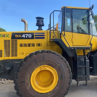 Pekerjaan Konstruksi Digunakan Komatsu WA470 Loader 204kW Pendingin Air Loader 2nd Hand