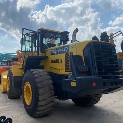 Pekerjaan Konstruksi Digunakan Komatsu WA470 Loader 204kW Pendingin Air Loader 2nd Hand