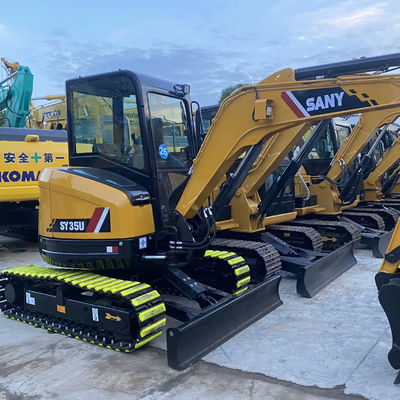 Bumi Bergerak Digunakan SANY 35U Excavator Digger Pendingin Air Warna Kuning