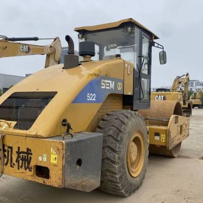 Kuning Top Notch digunakan Jalan Vibratory Roller SEM 522 Dengan Heavy Duty Steel Drum